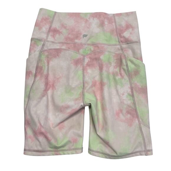 Fabletics PureLuxe Biker Shorts Women's Small Tie Dye Pink White Green - Picture 2 of 6